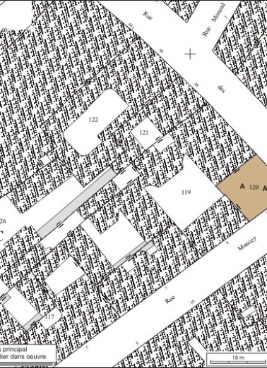 Plan masse et de situation. Extrait du plan cadastral, 1974, section AC. © Région Bourgogne-Franche-Comté, Inventaire du patrimoine