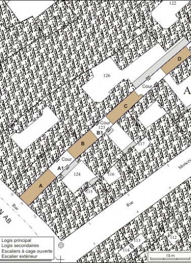 Plan masse et de situation. Extrait du plan cadastral, 1974, section AC. © Région Bourgogne-Franche-Comté, Inventaire du patrimoine