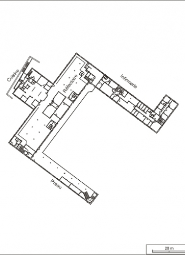 Internat : plan du rez-de-chaussée. © Région Bourgogne-Franche-Comté, Inventaire du patrimoine Internat : plan du rez-de-chaussée. © Région Bourgogne-Franche-Comté, Inventaire du patrimoine
