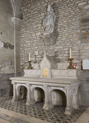 Vue générale de l'autel secondaire de la Vierge. © Région Bourgogne-Franche-Comté, Inventaire du patrimoine