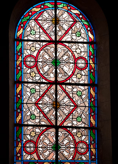 Verrière n° 5 : verrière décorative. Vue générale. © Région Bourgogne-Franche-Comté, Inventaire du patrimoine