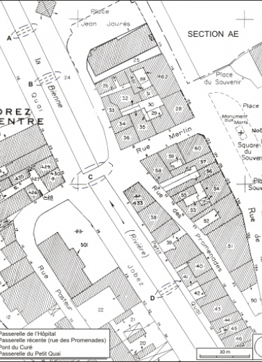 Plan de situation. Extrait du plan cadastral, 1980, section AI, échelle 1:1000. © Région Bourgogne-Franche-Comté, Inventaire du patrimoine Plan de situation. Extrait du plan cadastral, 1980, section AI, échelle 1:1000. © Région Bourgogne-Franche-Comté, Inventaire du patrimoine