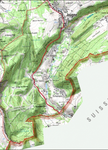 Carte des limites de la commune, partie sud. © Région Bourgogne-Franche-Comté, Inventaire du patrimoine