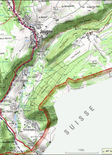 Carte de localisation de l'ancien traçé. © Région Bourgogne-Franche-Comté, Inventaire du patrimoine