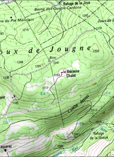 Carte de localisatoin. Extrait de la carte IGN, échelle 1/12 500 ; SCAN 25 (c) IGN - 2008, Licence n° 2008CISE29-68. © Région Bourgogne-Franche-Comté, Inventaire du patrimoine ; SCAN 25  IGN - 2008, Licence n° 2008CISE29-68