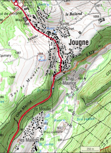 Carte de localisation. Extrait de la carte IGN, échelle 1/12 500 ; SCAN 25 (c) IGN - 2008, Licence n° 2008CISE29-68. © Région Bourgogne-Franche-Comté, Inventaire du patrimoine ; SCAN 25  IGN - 2008, Licence n° 2008CISE29-68