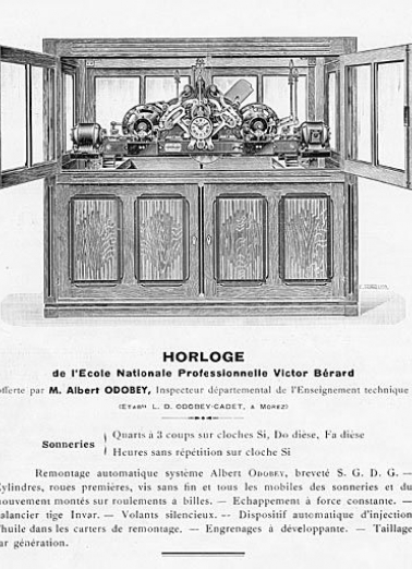 Horloge de l'Ecole Nationale Professionnelle Victor Bérard offerte par M. Albert Odobey [...], 1933. © Région Bourgogne-Franche-Comté, Inventaire du patrimoine