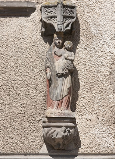 Statue de la Vierge à l'Enfant, de face. © Région Bourgogne-Franche-Comté, Inventaire du patrimoine