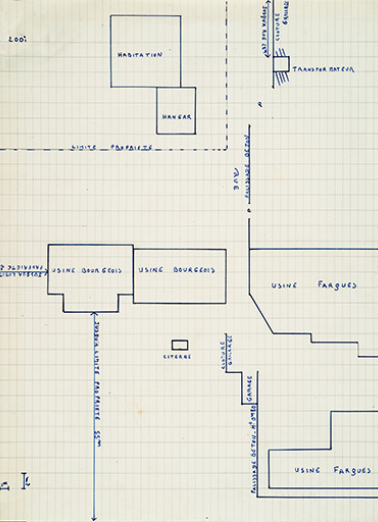 [Plan-masse et de situation partiel de l'usine Farque dressé à l'occasion de l'installation d'une citerne de gaz], [1964]  © Région Bourgogne-Franche-Comté, Inventaire du patrimoine
