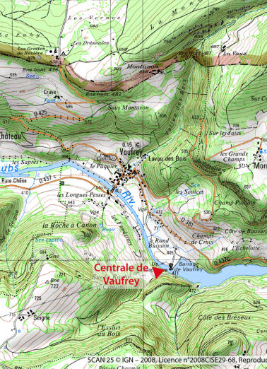 Carte de localisation, sur la carte IGN au 1/25 000. © Région Bourgogne-Franche-Comté, Inventaire du patrimoine Carte de localisation, sur la carte IGN au 1/25 000. © Région Bourgogne-Franche-Comté, Inventaire du patrimoine