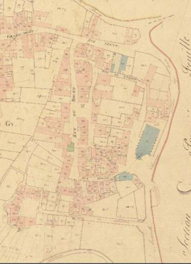 Le bâtiment sur le cadastre napoléonien (1837) © Archives départementales de la Haute-Saône
