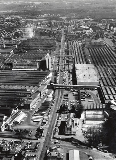 Vue plongeante depuis l'ouest en 1968. © Région Bourgogne-Franche-Comté, Inventaire du patrimoine Vue plongeante depuis l'ouest en 1968. © Région Bourgogne-Franche-Comté, Inventaire du patrimoine