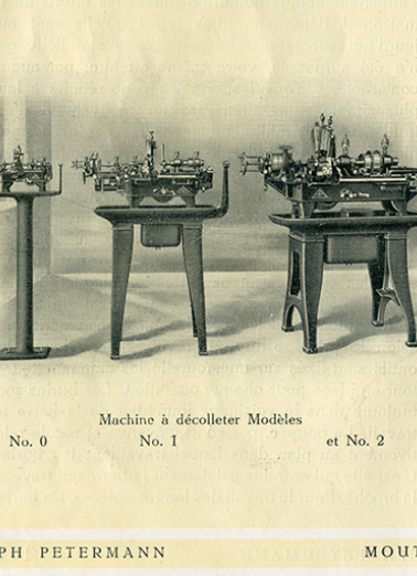 Machine à décolleter modèles n° 0, n° 1 et n° 2, années 1920. © Région Bourgogne-Franche-Comté, Inventaire du patrimoine Machine à décolleter modèles n° 0, n° 1 et n° 2, années 1920. © Région Bourgogne-Franche-Comté, Inventaire du patrimoine