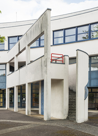 Détail de l'escalier hors-oeuvre dans la cour postérieure. © Région Bourgogne-Franche-Comté, Inventaire du patrimoine