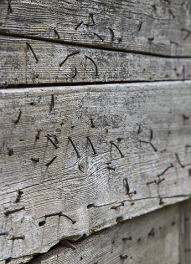 Façade postérieure : support de l'essentage de tavaillons, sans tavaillon. © Région Bourgogne-Franche-Comté, Inventaire du patrimoine