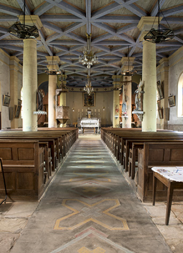 Vue intérieure de la nef. © Région Bourgogne-Franche-Comté, Inventaire du patrimoine