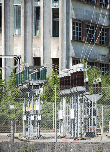 Etat en 2016. Usine A : poste de transformation, à l'est. © Région Bourgogne-Franche-Comté, Inventaire du patrimoine