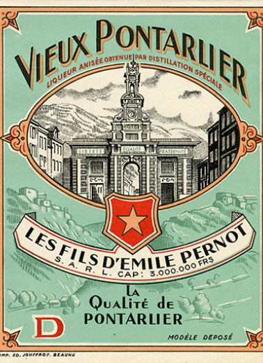 Etiquette de Vieux Pontarlier, s.d. [2e moitié 20e siècle]. © Région Bourgogne-Franche-Comté, Inventaire du patrimoine