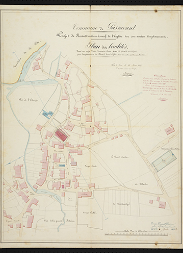 Projet de reconstruction de l'église. © Région Bourgogne-Franche-Comté, Inventaire du patrimoine