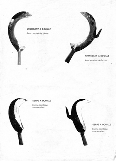 Taillanderie - tournerie Claude Vuillemin [production p. 2 : croissants et serpes], 4e quart 20e siècle. © Région Bourgogne-Franche-Comté, Inventaire du patrimoine