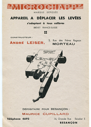 Publicité pour le Microchapp, décennie 1940. © Région Bourgogne-Franche-Comté, Inventaire du patrimoine
