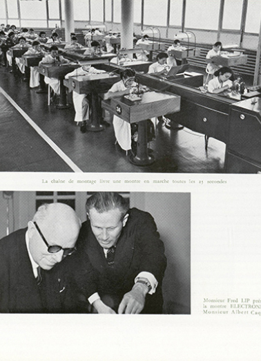 Chaîne de montage et présentation de la montre Electronic par Fred Lip, photogr., s.d. [1954]. © Région Bourgogne-Franche-Comté, Inventaire du patrimoine