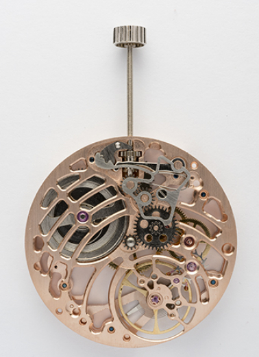 Mouvement rose, côté cadran. © Région Bourgogne-Franche-Comté, Inventaire du patrimoine