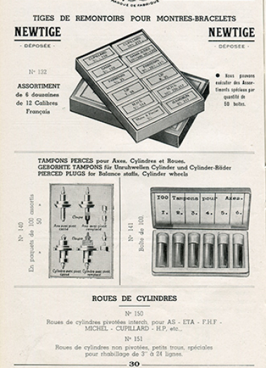 [Exemples de production de la société Cheval Frères : tiges de remontoirs et tampons percés], 1950. © Région Bourgogne-Franche-Comté, Inventaire du patrimoine