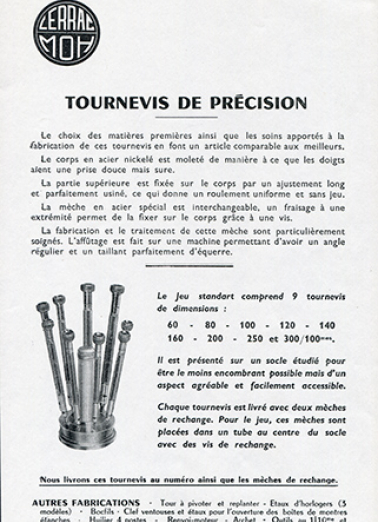 Lerrac - MOH. Tournevis de précision, 3e quart 20e siècle. © Région Bourgogne-Franche-Comté, Inventaire du patrimoine