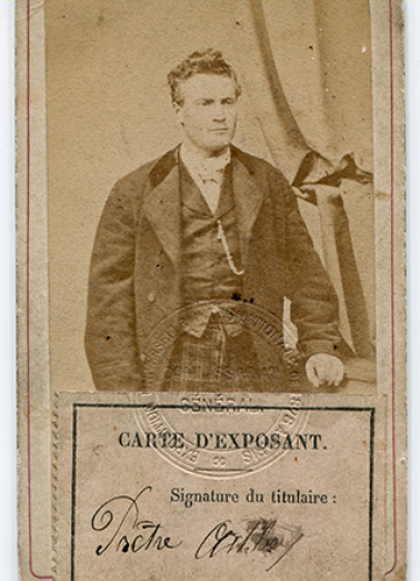 [Carte d’exposant d’Asther Prêtre à l’Exposition universelle de 1878 à Paris]. © Région Bourgogne-Franche-Comté, Inventaire du patrimoine