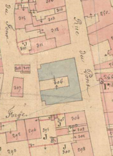 Plan de masse en 1836. © Archives départementales de la Haute-Saône Plan de masse en 1836. © Archives départementales de la Haute-Saône