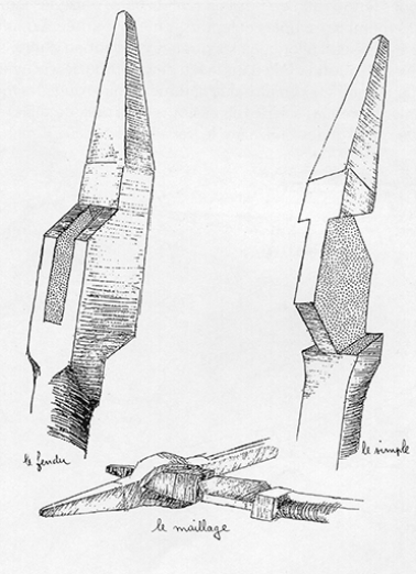Fabrication d'une pince entrepassée, [vers 1993]. © Région Bourgogne-Franche-Comté, Inventaire du patrimoine