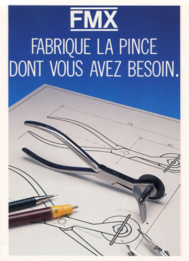 FMX fabrique la pince dont vous avez besoin [dépliant publicitaire], [années 1980 ?]. © Région Bourgogne-Franche-Comté, Inventaire du patrimoine