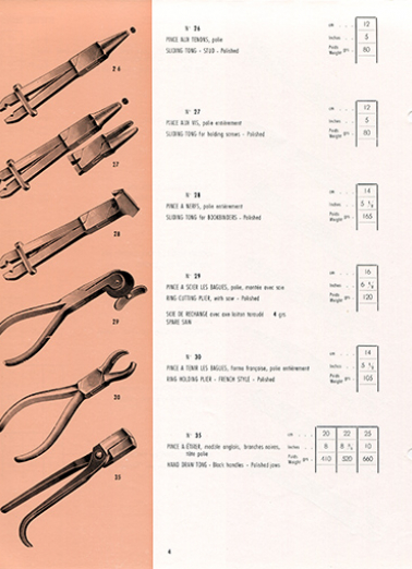 Catalogue L.H.T. 4. [catalogue de production p. 4 : pinces diverses], [3e quart 20e siècle]. © Région Bourgogne-Franche-Comté, Inventaire du patrimoine