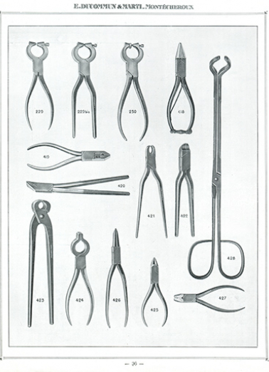 Tarif album n° 5. Fabrique d'outils E. Ducommun & Marti [catalogue de production, p. 36 : pinces et tenailles], [milieu 20e siècle]. © Région Bourgogne-Franche-Comté, Inventaire du patrimoine