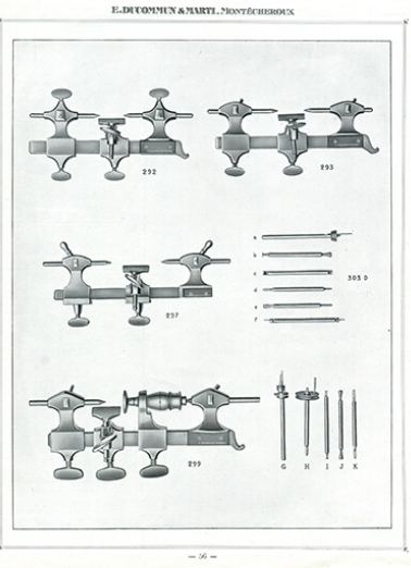 Tarif album n° 5. Fabrique d'outils E. Ducommun & Marti [catalogue de production, p. 56 : tours d'horloger et broches], [milieu 20e siècle]. © Région Bourgogne-Franche-Comté, Inventaire du patrimoine
