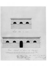 Elévations du lavoir, devis daté du 1er mai 1836 par Champonnois aîné (architecte). © Région Bourgogne-Franche-Comté, Inventaire du patrimoine