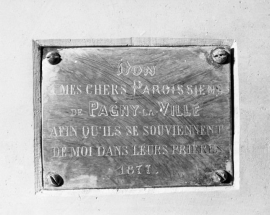 Plaque de donation © Région Bourgogne-Franche-Comté, Inventaire du patrimoine