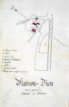 Plan extrait des archives hospitalières, 1875 © Région Bourgogne-Franche-Comté, Inventaire du patrimoine