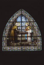 Chapelle Saint-Joseph, baie 1 : Atelier de saint Joseph © Région Bourgogne-Franche-Comté, Inventaire du patrimoine