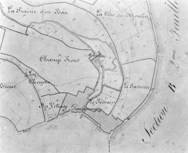 Plan de situation et plan masse, extrait du plan cadastral au 1/2500e, section ZD, 2000, détail. © Région Bourgogne-Franche-Comté, Inventaire du patrimoine