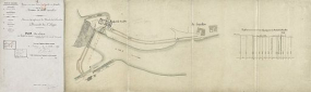 Révision du règlement du moulin de La Truchère, demande des sieurs Lappe : plan des lieux et profil en travers suivant l'axe du canal d'amende", par Gardie, ingénieur ordinaire, le 8 octobre 1895, Jozon, ingénieur en chef. © Région Bourgogne-Franche-Comté, Inventaire du patrimoine
