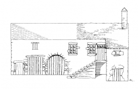 Dessin réalisé par Bernard Lauvergeon en 1994. © Région Bourgogne-Franche-Comté, Inventaire du patrimoine