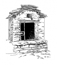 Dessin réalisé par Bernard Lauvergeon en 1994. © Région Bourgogne-Franche-Comté, Inventaire du patrimoine