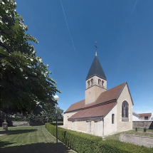 Eglise Saint-Pierre : vue de 3/4 arrière. © Région Bourgogne-Franche-Comté, Inventaire du patrimoine