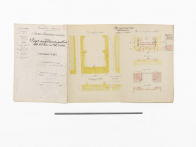 "Projet de réfection du pont-levis dit de l'Ane au P.K.99.180". Détail des maçonneries. (Dessin ; 9 feuillets de 21 x 31 cm ; 1926, Archives VNF-direction territoriale Centre-Bourgogne ; subdivision de Corbigny) © Région Bourgogne-Franche-Comté, Inventaire du patrimoine