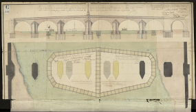 Plan et élévation de la manière de rétablir le pont de Seurre. 1731. © CD21/F.PETOT/2019