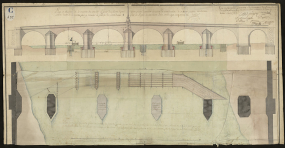 Plan et élévation de la manière de rétablir le pont de Seurre. 1731. © CD21/F.PETOT/2019