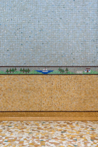 Salle d'inhalation des enfants, décor d'un mur. © Région Bourgogne-Franche-Comté, Inventaire du patrimoine