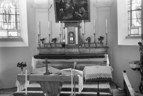 Ensemble du maître-autel, bois, XIXe siècle : vue de la partie haute. © Région Bourgogne-Franche-Comté, Inventaire du patrimoine